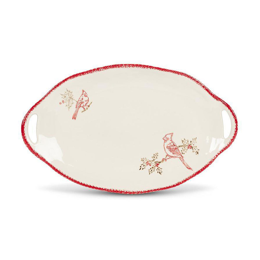 Cardinal Stamp Oval Platter