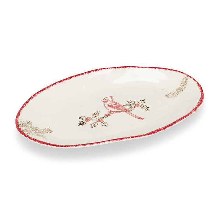 Cardinal Stamp Oval Plate