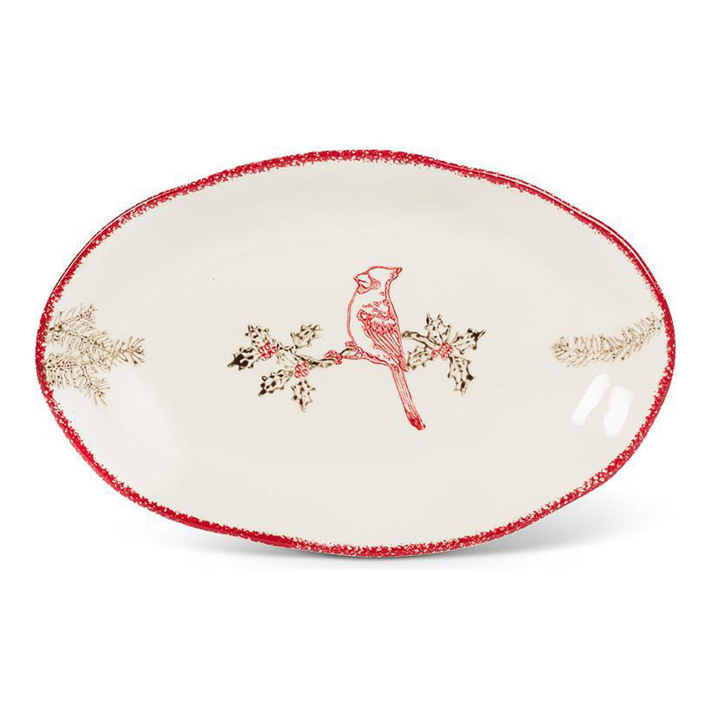 Cardinal Stamp Oval Plate