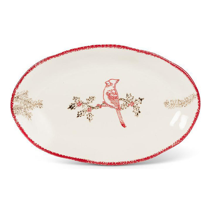 Cardinal Stamp Oval Plate