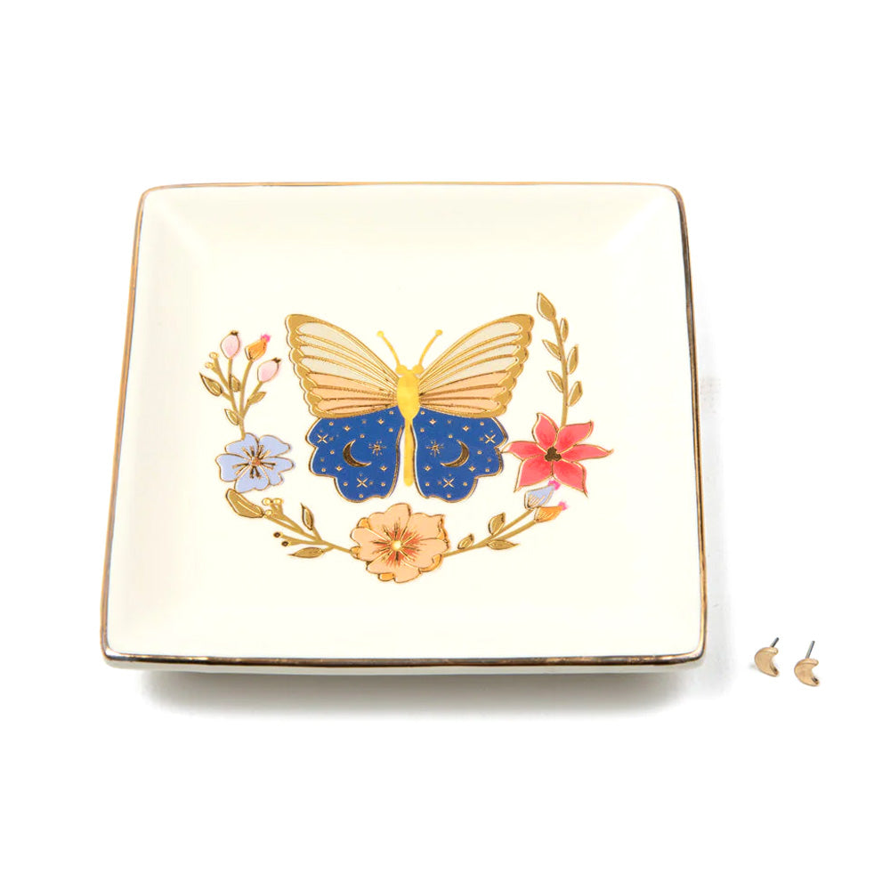 Butterfly Earring and Trinket Dish Set