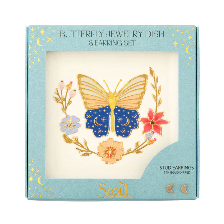 Butterfly Earring and Trinket Dish Set