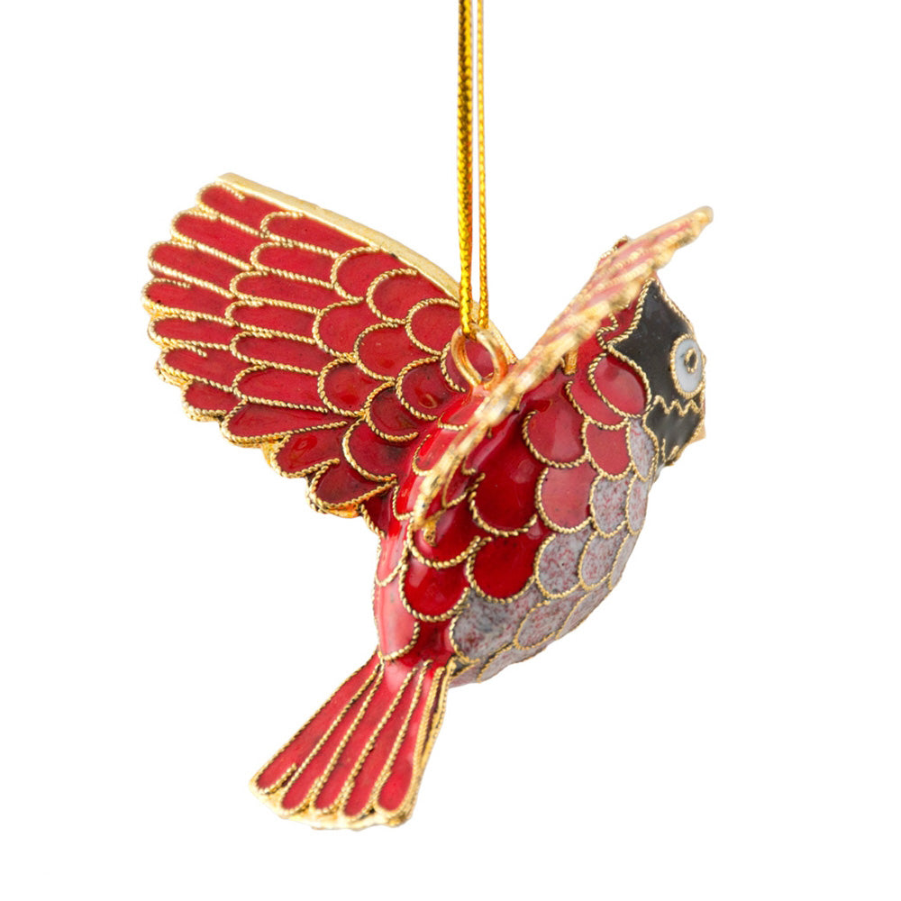 Cloisonne Cardinal Ornament