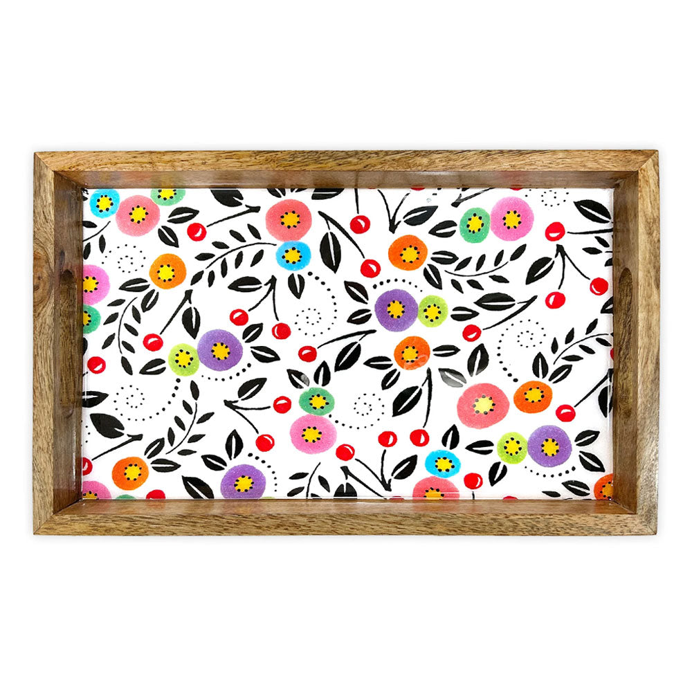 Cherry Toss Wooden Tray