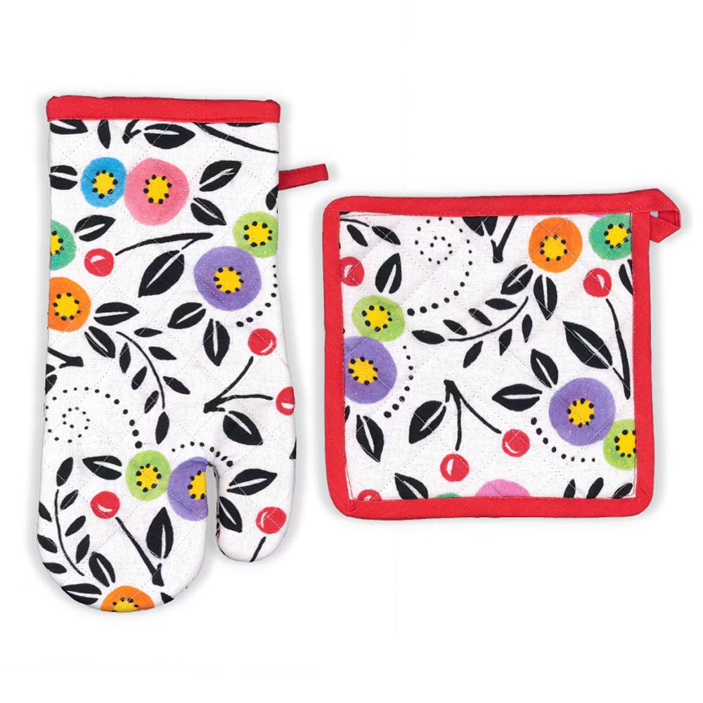 Cherry Toss Oven Mitt & Pot Holder