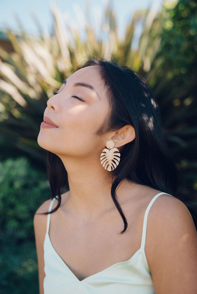 Monstera Statement Earrings