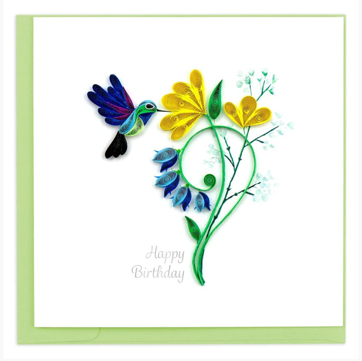 Quilled Birthday Hummingbird Greeting Card