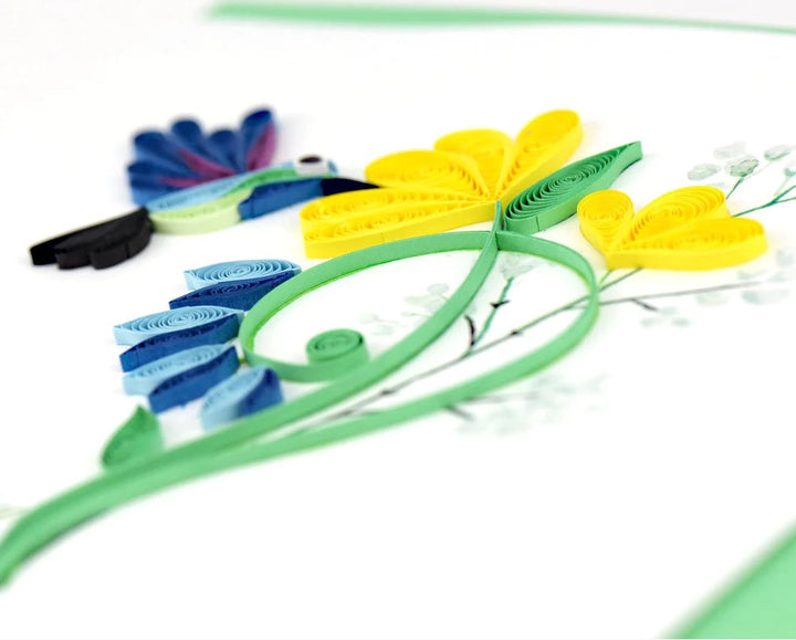 Quilled Birthday Hummingbird Greeting Card